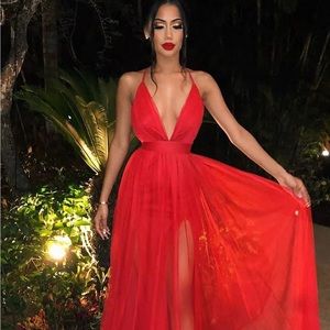 Fashion nova tulle maxi dress